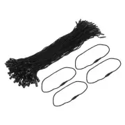 Polyester Rope Hang Tag String Snap Lock,190mm,1mm,200 Pcs,Black