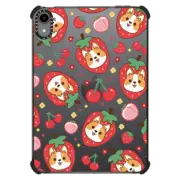 iPad mini (6th gen) iPad Impact Case Cute Corgi Strawberry with Peach Cherry - Kawaii Dog Cartoon Puppy with Fruit