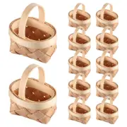 Wood Chip Basket Mini Woven Baskets Wicker for Party Favors Baby