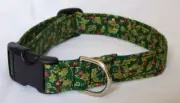 Green Holly Christmas Dog/Cat Collar Adjustable Pet/Cat CUSTOM MADE TO ORDER