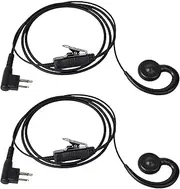 YNIBST 2 Pin C Shape earpiece hesdset for Motorola CLS1410 CLS1110 CLS1413 CP100d CP180 CP200 CP185 RDM2070D Walkie Talkie Two-Way Radio (2 packs)