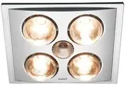 Beacon Lighting Thermalite Deluxe 3-in-1 Bathroom Heater, Exhaust Fan and Light in Silver with 4x 275W Heat Lamps