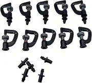 10Pack Micro Drip Irrigation Sprinkler Heads, Greenhouse Drip Emitters, 10Pcs Single Barbs Drip Irrigation Parts Spraying Drippers for Garden Orchards Lawn Irrigation (WP5-8)