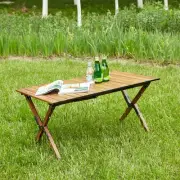 1-Piece Folding Outdoor Table,Lightweight Aluminum Roll-up Rectangular Table ...