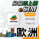 【TOBY_DUCK】免插卡 免寄送｜歐洲上網卡｜歐洲網卡｜ORANGE｜ESIM｜吃到飽 不降速｜不含土耳其｜當日發貨