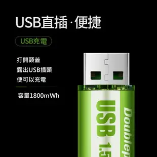 【USB充電電池】倍量 綠標 USB充電電池 3號 1.5V 1800mWH 充電電池 相機電池 電池 恆壓 鎳氫電池