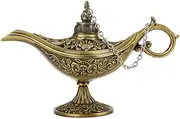 Aladdin Lamp, Vintage Legend Magic Genie Wishing Light, Collectable Classic Arabian Costume Props Lamp Tabletop Decor Crafts for Home/Wedding Decoration& Party/Halloween/Birthday(4#)