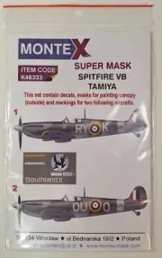 1/48 Tamiya Spitfire Mk. Vb Super Masks & Decals Set - Montex K48333