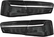Compatible With Audi A6 C7 2012 2013 2014 2015 Tail Lamps Car LED Rear Driving Brake Parking Reverse Turn Signal Light Auto Taillights 12V(Smoked Surface)