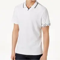 在飛比找ETMall東森購物網優惠-Calvin Klein 2018男時尚細棉對比標誌白色V領