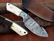 GLADIUS CRAFTS | Viking Heritage Skinner Knife – Expertly Crafted with Damascus steel for Precision Hunting and Field Dressing: Embrace the Timeless Elegance of Craftsmanship with this Razor-Sharp