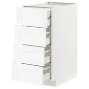 METOD / MAXIMERA base cb 4 frnts/2 low/3 md drwrs, white Enköping/white wood effect, 40x60x80 cm