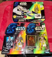 Star Wars Expanded Universe Speeder Bike w/Pilot Hoth Han and Lando Skiff Figure