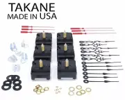 USA Takane C-Cell Battery Clock Movement Kit with Hands,1 1/4" Length (Set of 6)