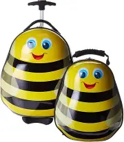 Bumble Bee Carry On Luggage With Wheels Hardside Luggage Set 2-Pcs School Bag