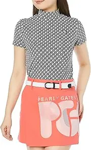 PEARLY GATES(パーリーゲイツ) Parly Gates 055-4167306 Women's Short Sleeve High Neck Shirt (Absorbent, Quick Drying, Monogram Pattern), Golf Inner