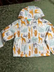 NWT 2t 3t 4t rain coat windbreaker giraffes monkey bears elephants jungle safari