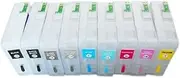 【Printer Accessories】 Einkshop 1set T8501-T8509 Empty Refillable with Reset Chip Compatible with Epson SureColor P800 Printer 80ML/PC