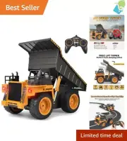 Remote Control Dump Truck RC Construction Vehicle Toy for Kids Rechargeable