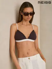Reiss Chocolate Sydney Whipstitch Triangle Bikini Top (AY2691) | $125