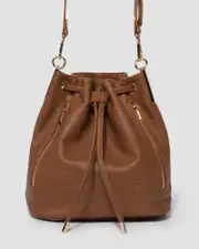 Tan Giselle Hardware Drawstring Bag