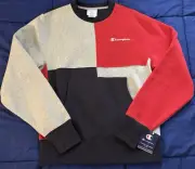 Champion Mens Retro Color Block Reverse Weave Pullover Sweatshirt