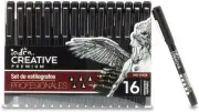 Micro Fineliner Drawing Art Pens, 16 Pack Black Micro Fine Point Drawing Pens...
