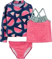 [Simple Joys by Carter's] Girls' 3-Piece Assorted Rashguard Sets