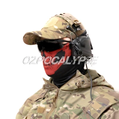 Red Skull Neck Gaiter - Devil Buff Cover Mask Tactical Face Samurai Halloween