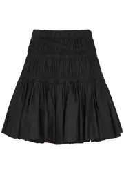 Merlette Jardin Smocked Cotton Mini Skirt - Black - S (UK8-10 / S) S (UK8-10 / S)