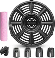 Air Fryer Accessories for Ninja AF101 AF161 AF150 Air Fryer, 8.2'' Round Food Grade Air Fryer Grill Pan Grill Plate Crisper Plate Replacement Parts Tray Rack Compatible Ninja Foodie Pressure Cooker