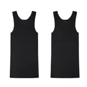 2x Bonds The Original Chesty Ribbed Cotton Mens Black Singlet Tank Top Bulk
