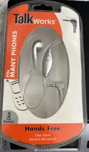 TALK WORKS HANDS FREE MICROPHONE FITS MOST PHONES 2.5 mm JACK NEW