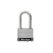 Master Lock 1-3/4" Wide Laminated Stainless Steel Padlock, 1-1/2" Shackle