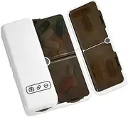 Magnetic Foldable Pill Box Case - 7 Day Weekly Medicine Organizer - Portable Compact Lightweight Pill Container with 7 Compartments, Dustproof, Air-Tight, BPA Free for Pills Vitamins and Supplements