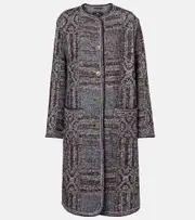 [Etro] Etro Cotton and wool-blend jacquard coat AU 14 multicoloured