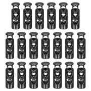 30pcs Double Holes Spring Toggle Stopper Cord Lock Black Matte