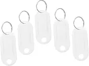DOITOOL 30pcs Plastic Keychain Id Tags White Hotel Keychain Labels for Identification Practical Luggage Label Tags for Hotels and Travel