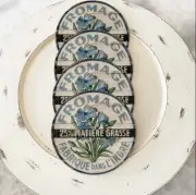 COASTERS: HAND-PAINTED GICLEE French Vintage-Look Fromage Label Coasters On Wood