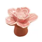 (Pink) Flower Ceramic Door Knob Drawer Cupboard Wardrobe Furniture New.