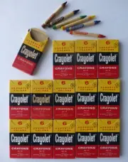 14 BOXES vtg 1960s CRAYOLET CRAYONS Crayola BINNEY & SMITH crayons NEW OLD STOCK