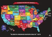 Scratch Off Map of The United States Travel Map - Scratch Off USA Map by JTSC Products - Gifts for Travelers - Includes National Parks Landmarks Capital Cities Scratch map USA 17x24 in