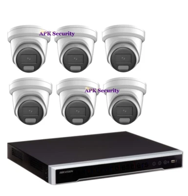 Hikvision 6MP 8CH NVR with 6 X 6MP Audio HiLook IP Turret T262H Camera AU Stock