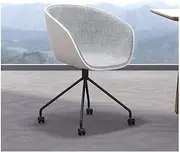 Stable Semi-Arc Shape Office Chair，Modern Minimalist Computer Chair with Soft Cotton，Backrest Desk Chair with Rotatable Pulleys Mobile