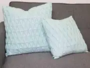 Pale Aqua Textured Cushion Cover - Gracie Sky