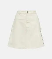 [Chloe] Chloé High-rise cotton and linen skirt AU 8 white
