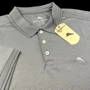 Tommy Bahama Polyester Supima Cotton UV Protection Swordfish Polo Shirt Gra $115