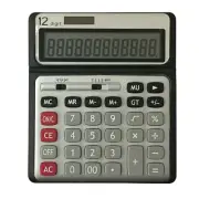Pen + Gear 12 Digit Large Display Desktop Calculator, Basic Calculator, Gray