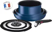 Tefal Ingenio Induction 6 Piece Non Stick Cookware Set Frypan Blue