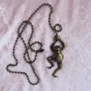 FROG ANTIQUE BRASS PULL CHAIN for Ceiling fan switch socket, table,bridge lamp